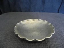 Vintage hammered aluminum ashtray marked Arthur Armour