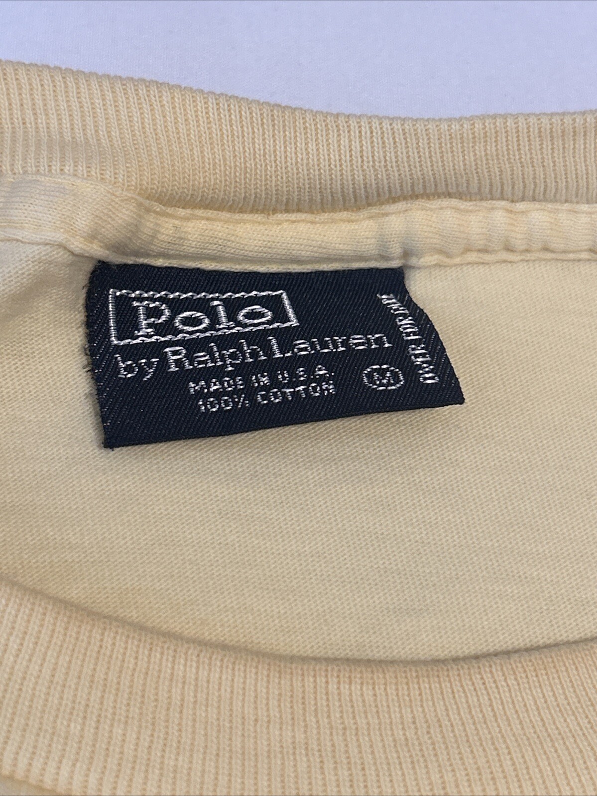 Polo vintage Ralph Lauren taschino t shirt uomo polo media grande pony punto singolo