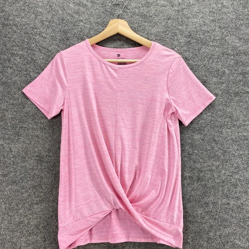 New All In Motion T-Shirt Women XL Pink Round Neck Short Sleeve Tie Up Casual - Picture 3 of 10