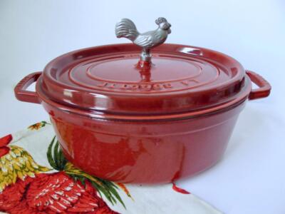 Staub La Cocotte #31 5.75 Qt Oval Dutch Oven Rooster Enamel Cast