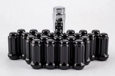 6 Lug - 14X1.5 Black Spline Lug Nut Wheel Install Kit (Includes Socket)