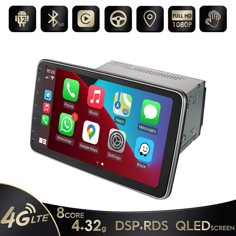 10.1" Rotatable 2 Din Octa Core Android 14 Car Multimedia Radio GPS Navigation - Image 3 of 4