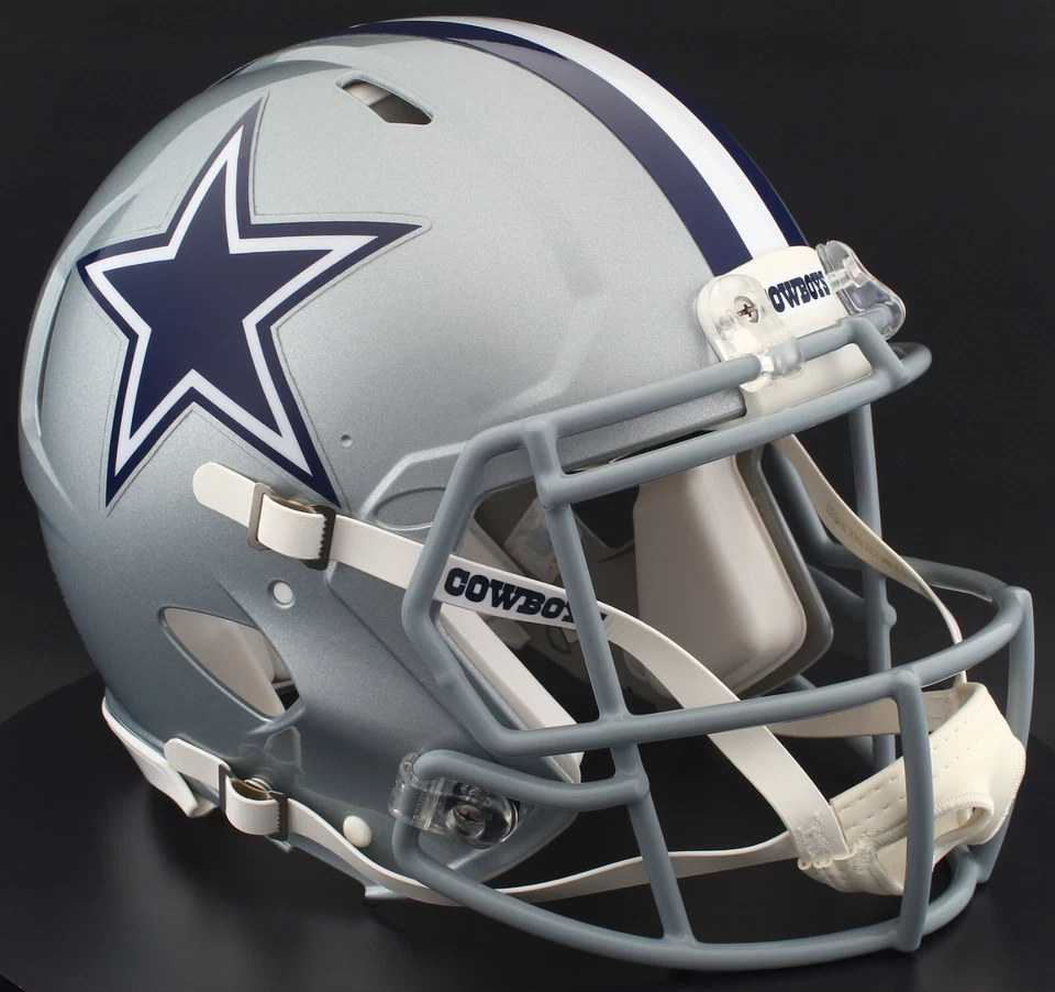 Casco de fútbol americano auténtico tamaño completo DALLAS COWBOYS NFL Riddell VELOCIDAD Foto 2 de 4