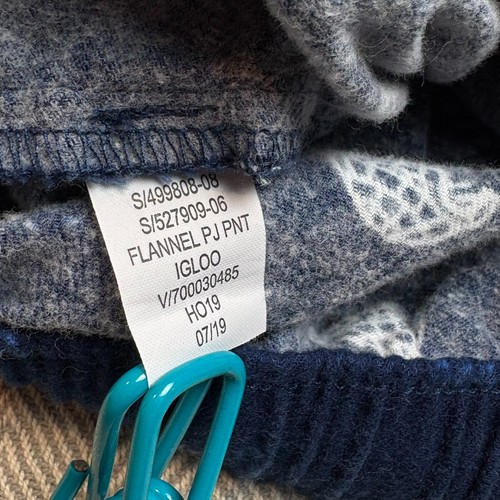 Gap Flannel PJ Pant Mens L Pajama Lounge Sleep Igloo Winter Navy Soft Moon Large - Picture 9 of 9