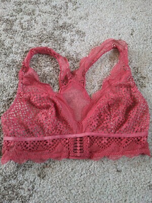 Victoria's Secret Pink Lace Very Sexy Bralette Unlined Sz Medium D1
