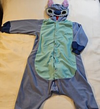 Lilo  Stitch One Piece Pajama Unionsuit Blue Stitch Adult M