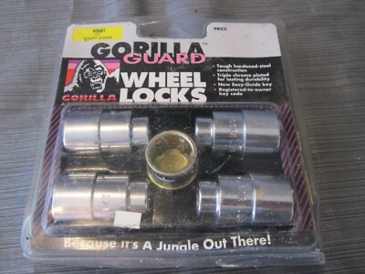 Gorilla Guard 62681 Wheel Locks 1/2'' Short Shank, Chrome with Key - NEW