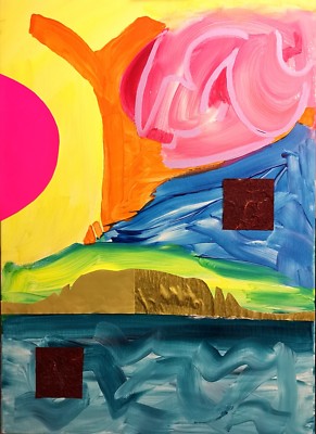 SIDMOUTH ABSTRAKTE MEERESLANDSCHAFT 15 NIGEL WASSER ORIGINAL SIGNIERT