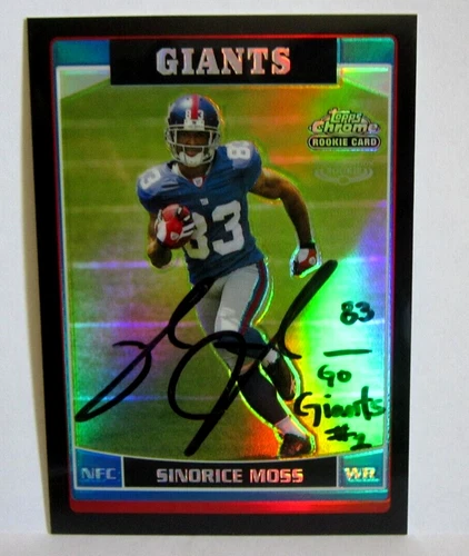 Sinorice Moss 2006 Topps Chrome BLACK REFRACTOR#159/199 Rookie Autograph!Giants - Picture 1 of 2
