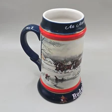 Anheuser Busch BUDWEISER "An American Tradition" 1990 Holiday Mug BEER Stein -EX