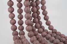 Rhodonite round beads 10 mm. Natural gemstone. Smooth round beads