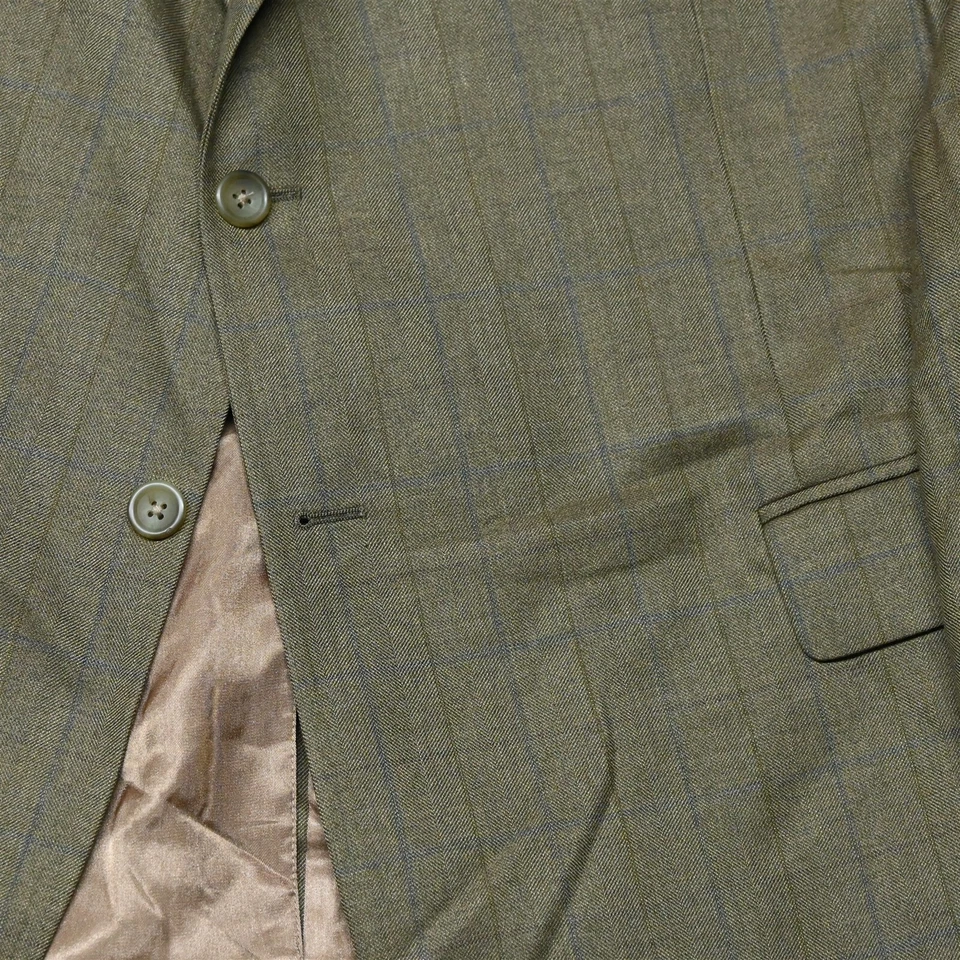 Joseph & Feiss 50R Marrón Cuadros Lana Seda Hombres Blazer Traje Chaqueta Abrigo Foto 3 de 4