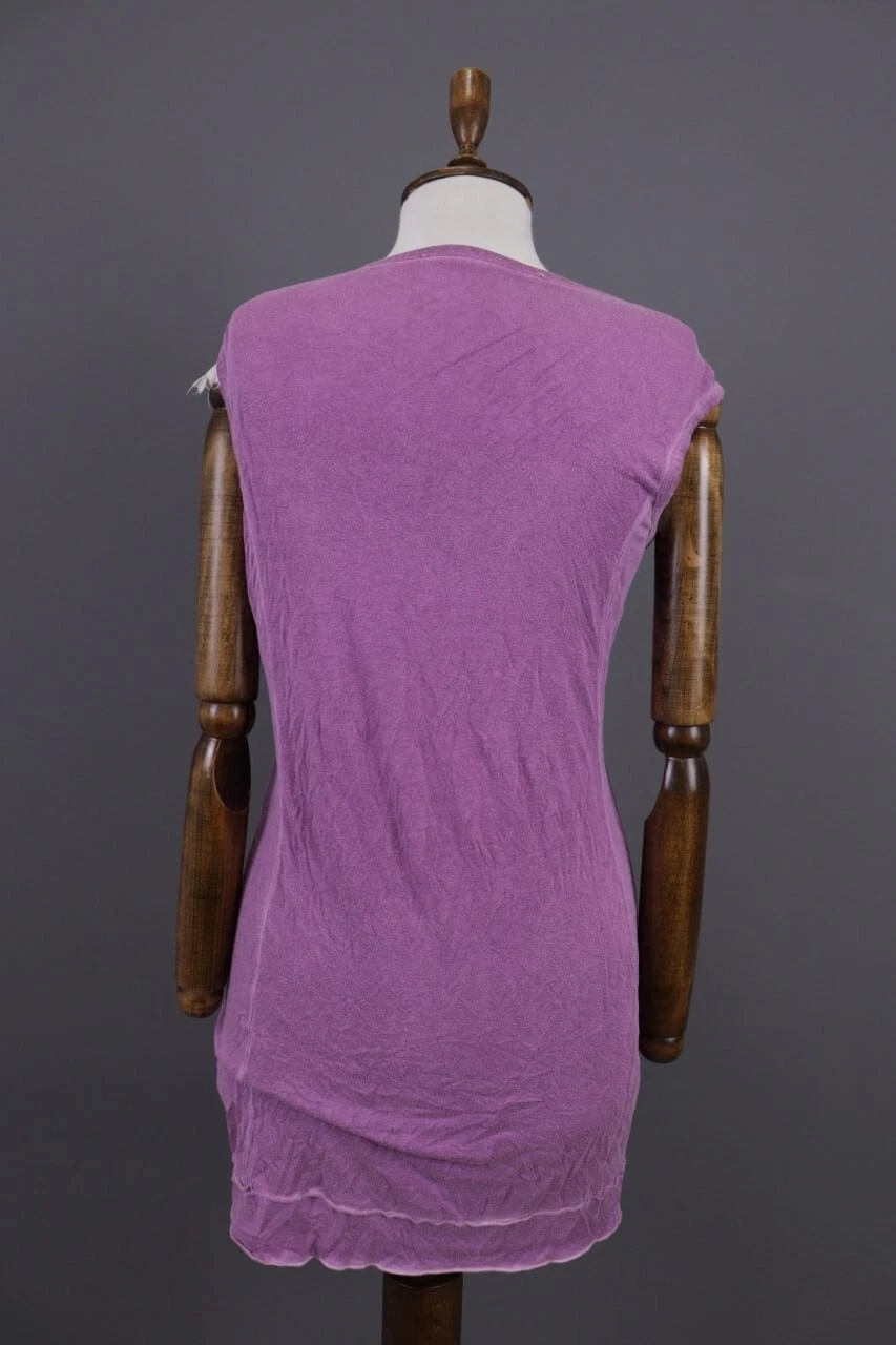 BOTTEGA VENETA Abito al ginocchio a tunica affumicata Bottega viola taglia M