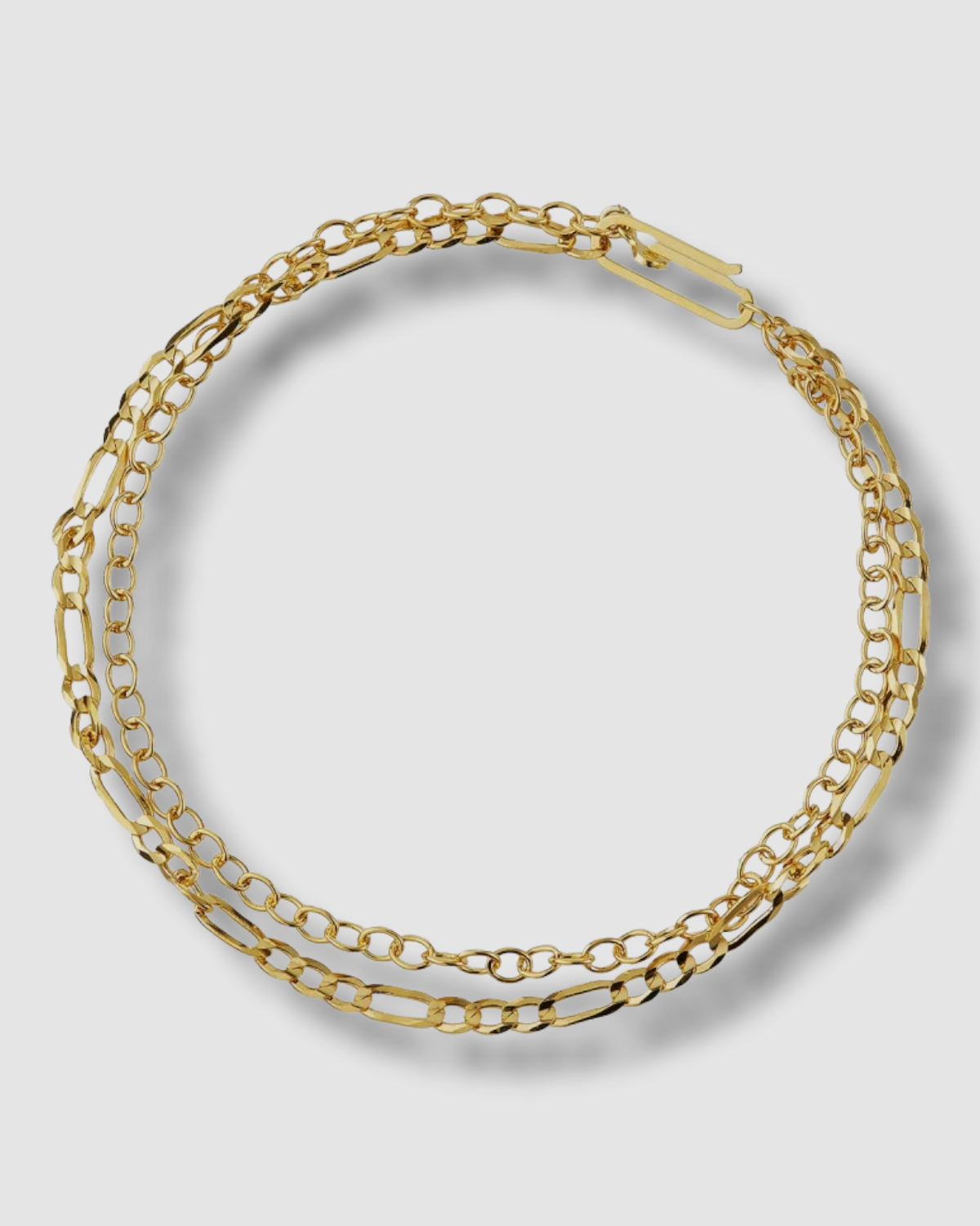 $105 Tai Women's 925 Sterling Silver Yellow Gold Double-Row Chain Bracelet
