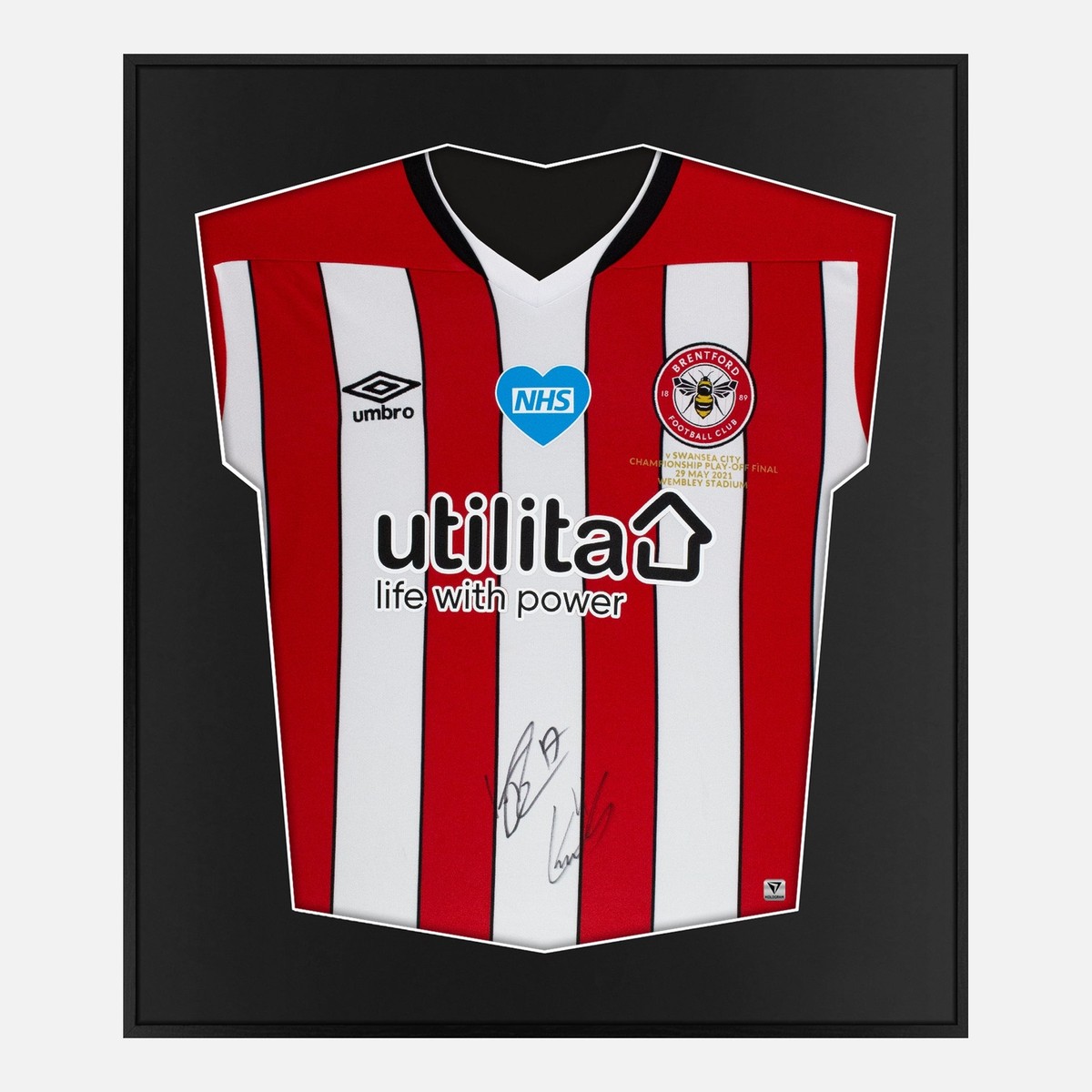 Framed Signed Brentford Shirt by Ivan Toney Marcondes [Lite