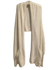 Soft And Cozy Travel Shawl Wrap W/Pockets Ivory One Size Lounging Wrap