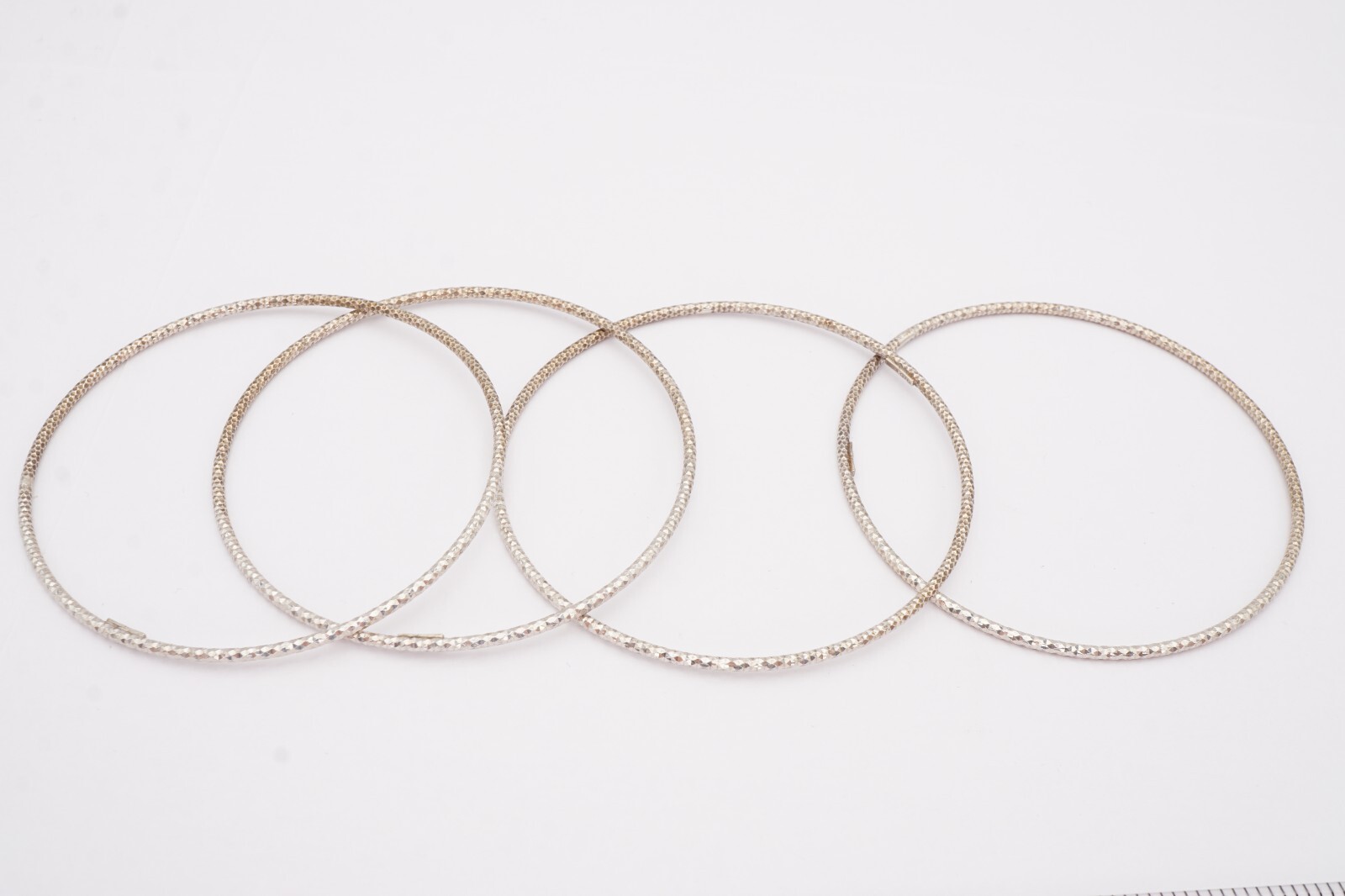 Sterling Silver 925 4 Stacking Bangle Bracelets 8… - image 9