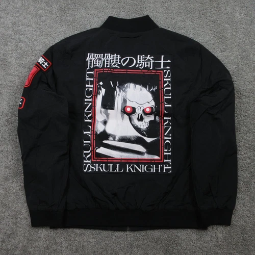 Berserk Jacket Mens Extra Large Black Skull Knight Bomber Windbreaker Coat Anime - product listing photo
