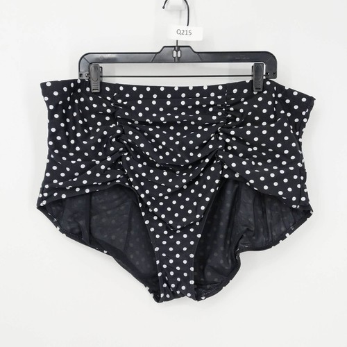 Torrid High Rise Ruched Swim Bikini Bottom Lovely Polka Dots Black White Size 4