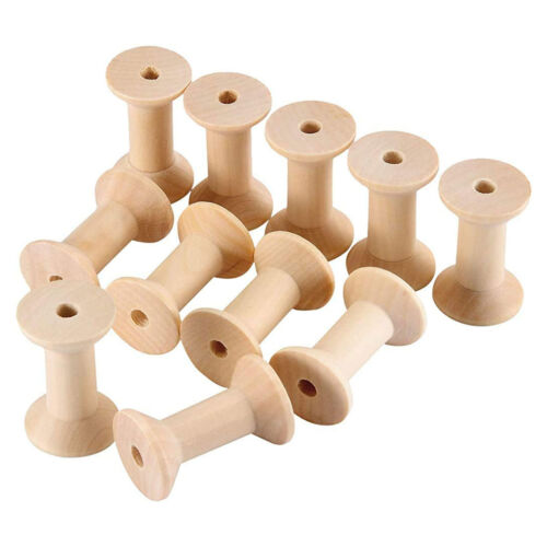 24Pcs Wooden Empty Thread Spools Large Unfinished Wood Spools Wire Weaving M5Q5 - Picture 3 of 11