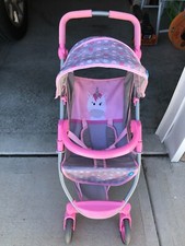 Hauck Pink Gray Unicorn / Hearts Doll foldable Stroller