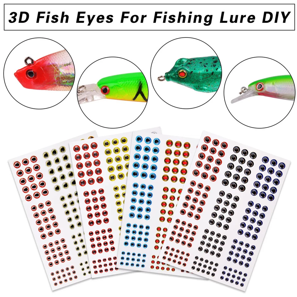 732Pcs Fishing Lure Eyes 3mm-4mm-5mm-6mm 3D Holographic Eyes Fly Tying Jig Craft - Image 3 of 4