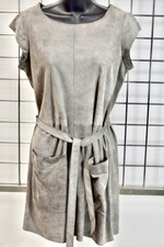 JOIE Gray Genuine Suede Cocktail Dress Size XXSmall On Sale