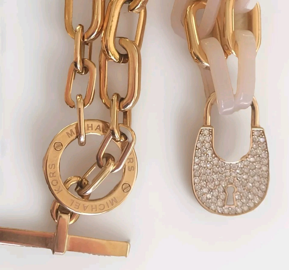 Michael Kors Collar Cristal Candado Tono Oro Rosa Cuarzo Rosa Foto 4 de 4