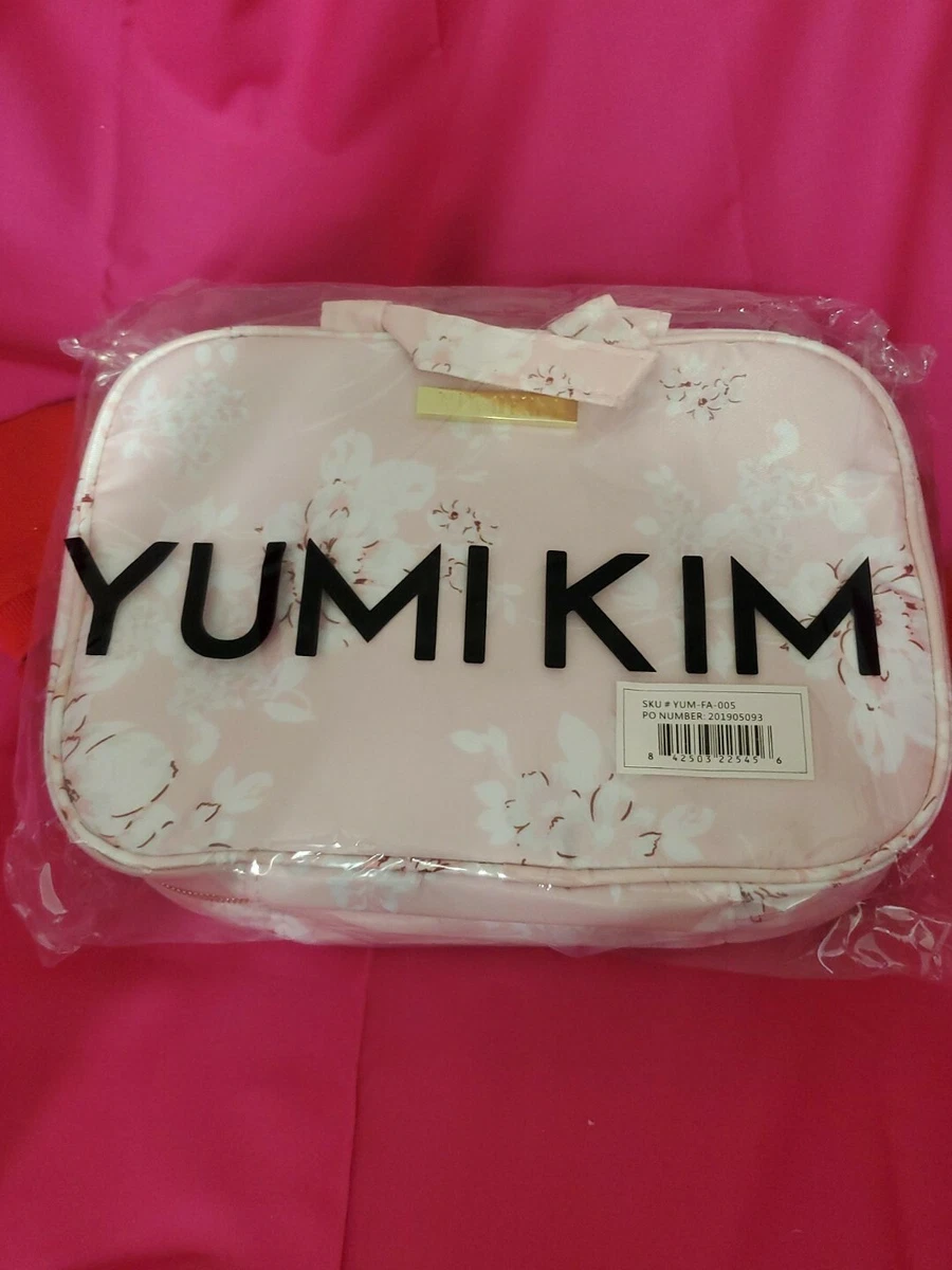 Yumi kim Hanging makeup bag NEW satin gold accents expandable