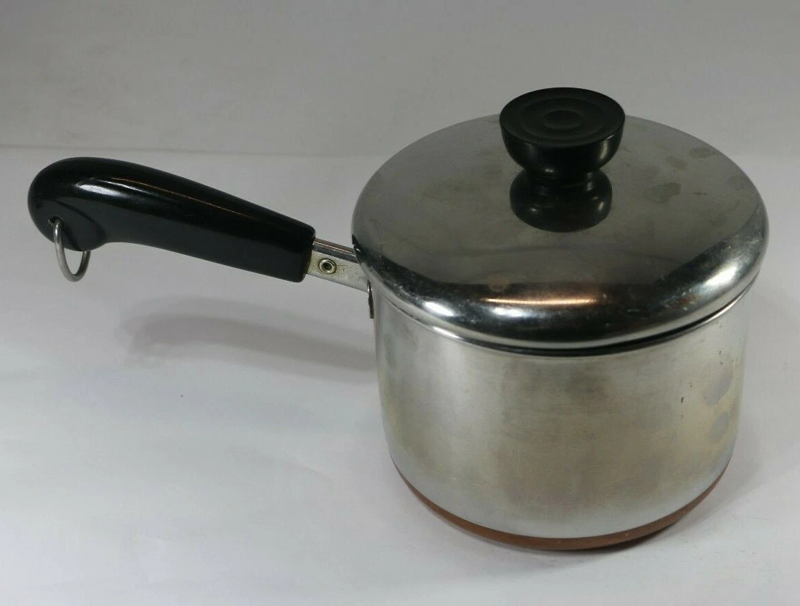 Vintage Revere Ware 1 1/2 Quart Pan Copper Clad Stainless Rome, NY, USA