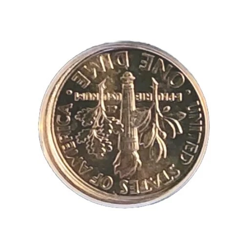 2020-p Roosevelt Dime 10c Tilted Partial Collar Damaged Graded ANACS MS64 - Image 4 of 4