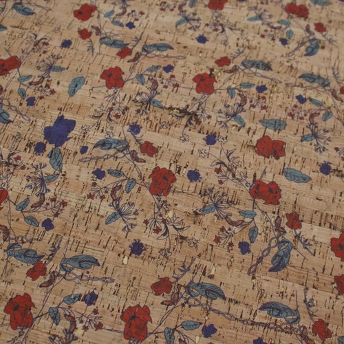Tela de corcho suave estampada de flores 21x29 cm para hacer zapatos de bolsa decoración artesanal - Imagen 5 de 6