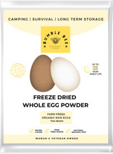 Farm Fresh Freeze Dried Eggs - Camping Hiking Survival Food - 24 eggs per pouch 