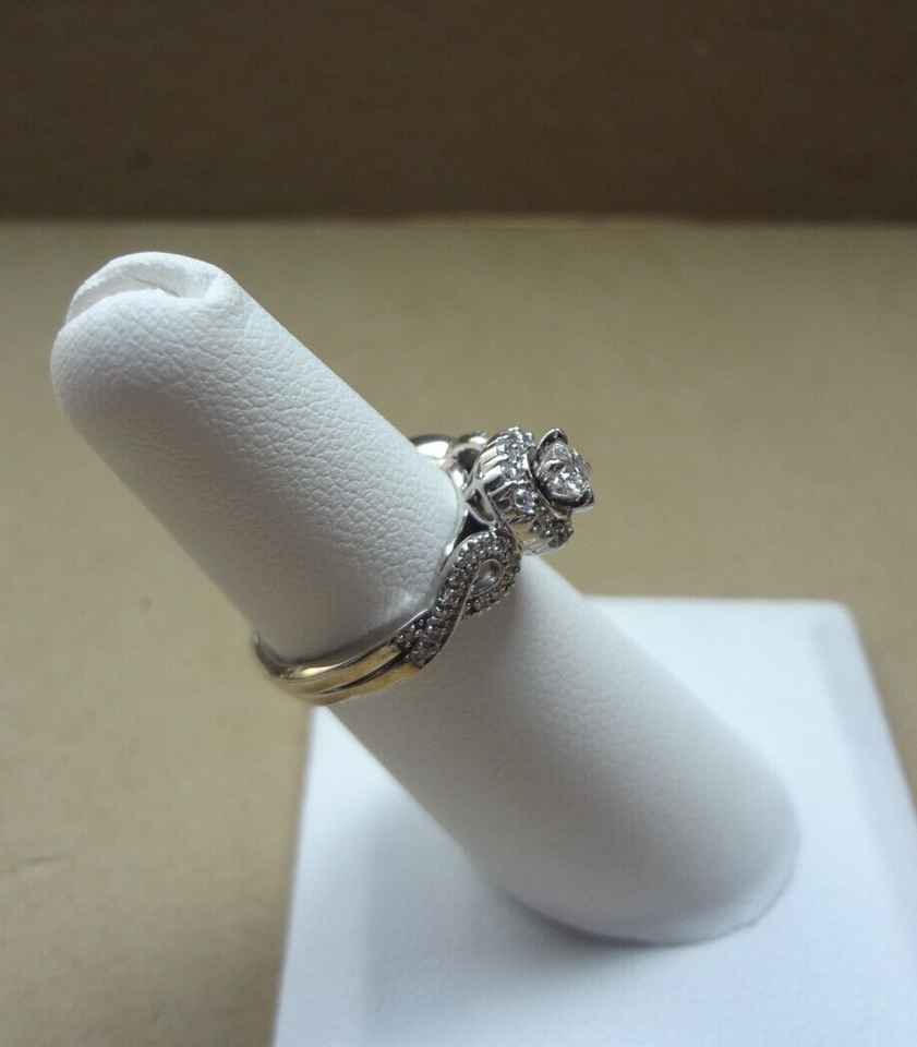 ZALES CELEBRATION 14K WG ROUND DIAMOND HALO RING W/ INFINITY BAND eBay