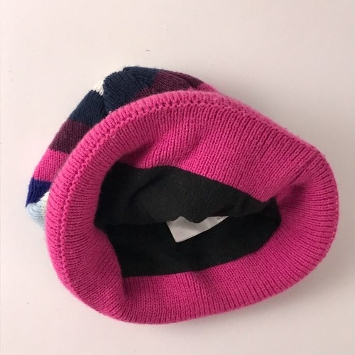 Eddie Bauer Kids Medium Colorful Stripe Winter Hat Pink Blues - Picture 3 of 6