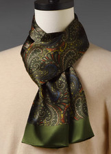 100 Silk men women Scarf neckerchief Wrap paisley green yellow red MY175-23