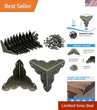 Decorative 1" x 1" Antique Bronze Triangle Guards for Cabinets  Jewelry Boxes