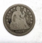 Cull 1858 Liberty Seated Silver Dime 10c US Coin You Grade It B23