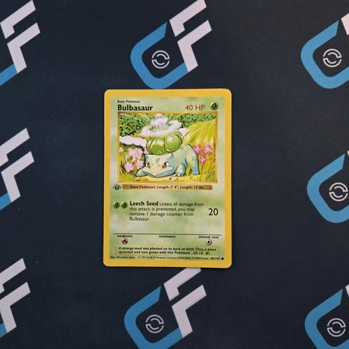 Bulbasaur 044/102 1st Edition Base Set (Shadowless) Regular Pokémon TCG