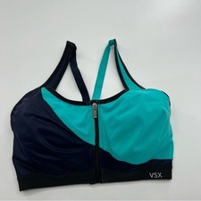 Victoria s Secret Knockout Front Close Sports Bra Teal and Navy Blue Women s