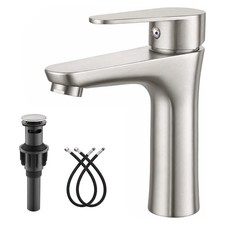Heyalan Bathroom Sink Faucet Brushed Nickel, Single Handle Nickel