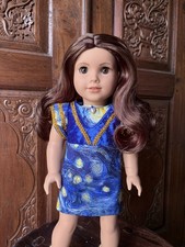 Starry Night Dress with Velvet Corset and Gold Trim (Hand-sewn, New)