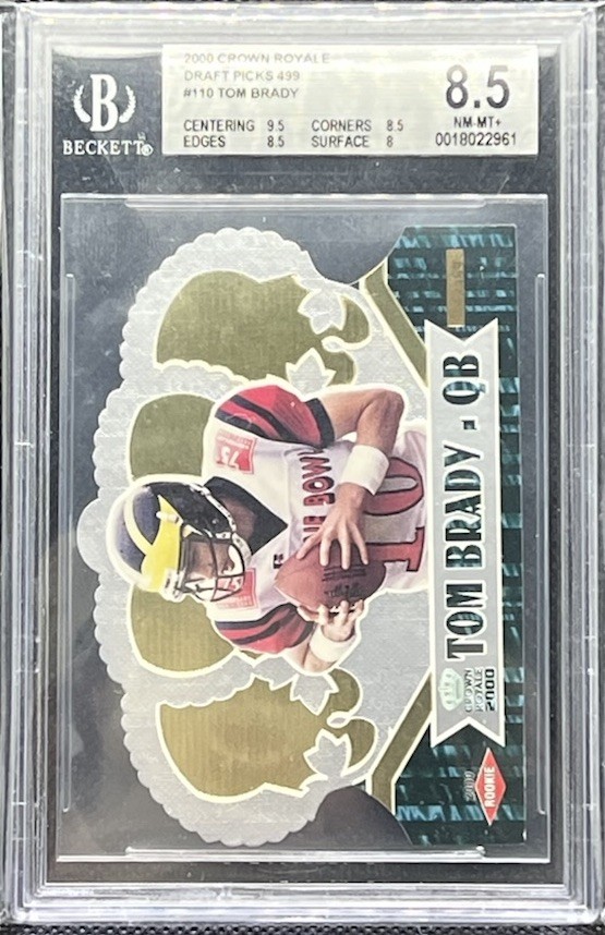 2000 PACIFIC CROWN ROYALE TOM BRADY DRAFT PICKS ROOKIE /499 BGS 8.5