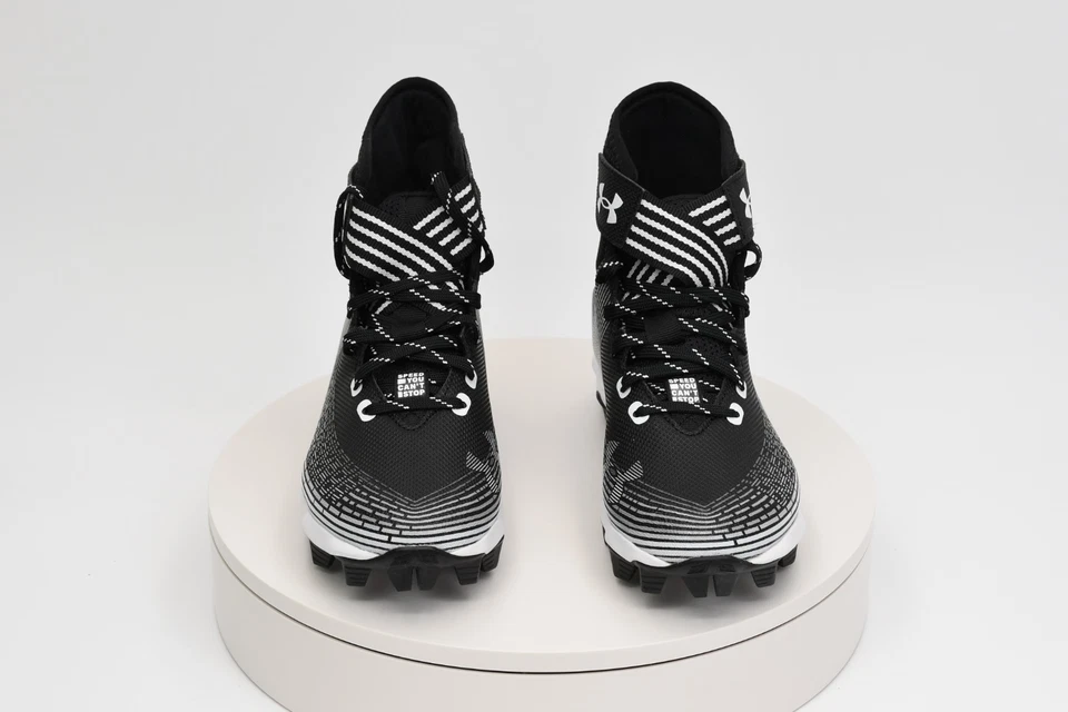 Under Armour UA Highlight Franchise JR Football Cleats Black/White 3023724-003 - Image 3 of 4