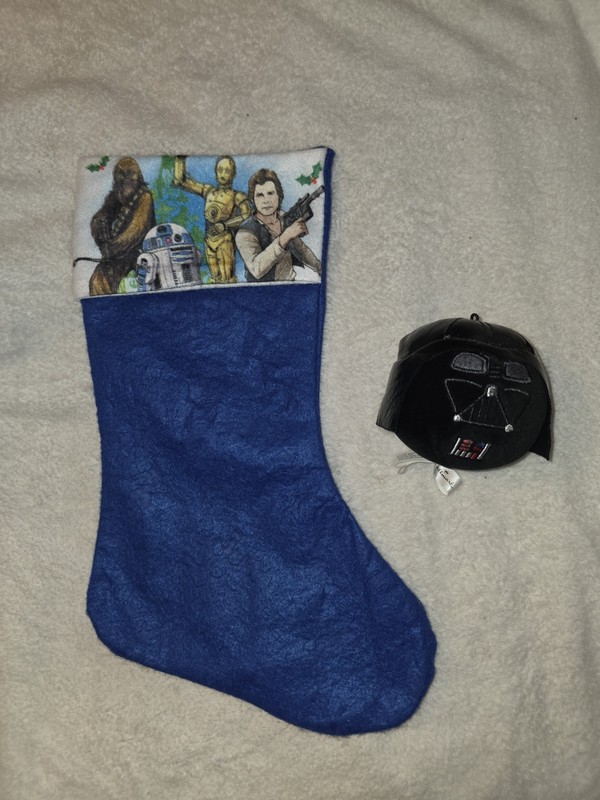 STAR WARS Hans Solo Blue Christmas Stocking & Darth Vader Plush Head Ornament