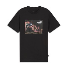 PUMA Kitten Graphic Crew Neck Short Sleeve T-Shirt Mens Black Casual Tops 684441