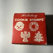 Lillian Vernon Christmas Cookie Stamps Porcelain Tree Angel Wreath Set