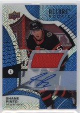 2021 Upper Deck Allure Rookies Blue Line Jersey 15/75 Shane Pinto #138 Auto 11jd
