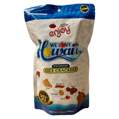 Enjoy  We Love Hawaii  Premium Rice Crackers   10 oz Special Edition