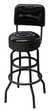 Harley-Davidson Open Bar  Shield Bar Stool w/ Backrest, Steel Frame - Black